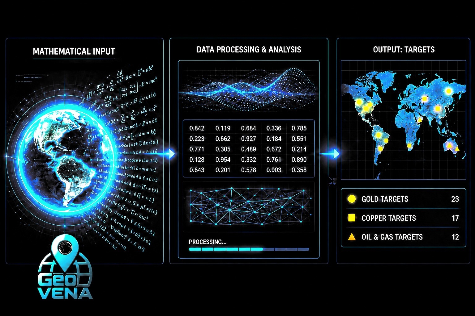 GeoVENA mathematical processing overview